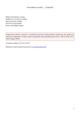 wierszokleta ze stolicy — Gramofon