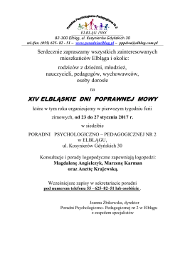 zaproszenie - Szkoła Podstawowa Nr.12 w Elblągu