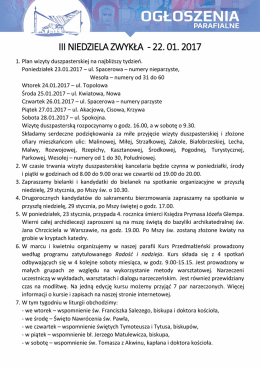 III NIEDZIELA ZWYKŁA