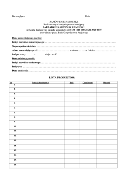 Formularz ZK Kamińsk