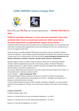 CZIBO ZIMOWE sobota 4 lutego 2017