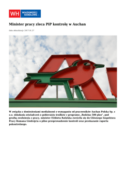 Minister pracy zleca PiP kontrolę w Auchan