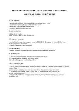regulamin gminnego turnieju futbolu stołowego o
