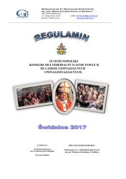 Regulamin dla szkół gimnazjalnych i ponadgimnazjalnych