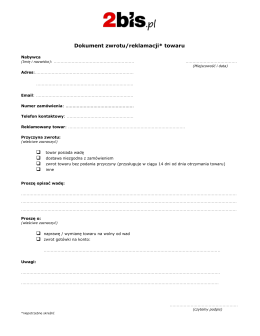formularz reklamacji