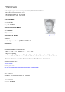 Generuj PDF - Poszukiwani