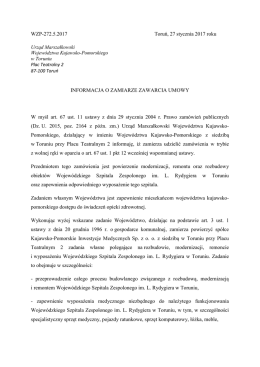 informacja o zamiarze zawarcia umowy