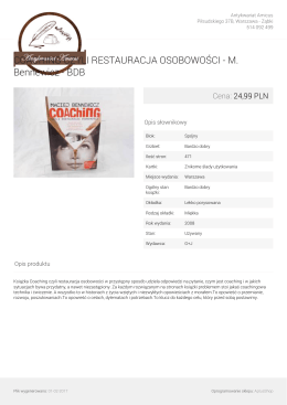 COACHING CZYLI RESTAURACJA OSOBOWOŚCI