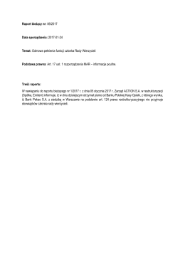 Raport bieżący nr: 06/2017 Data sporządzenia: 2017