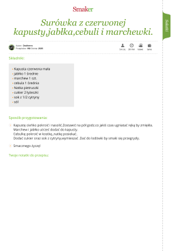 Sur&oacute;wka z czerwonej kapusty,jabłka,cebuli i marchewki.