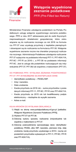 Wstępnie wypełnione zeznanie podatkowe