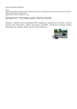 warsztaty techniki jazdy motocyklem - Policja Kujawsko