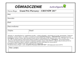 oświadczenie - Grand Prix Warszawy