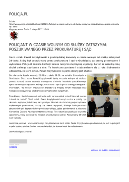 policja.pl policjant w czasie wolnym od służby zatrzymał