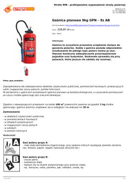 Gaśnica pianowa 9kg GPN &ndash; 9z AB