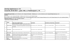 Komisja dyplomowa nr K 5 Czwartek, 02-02