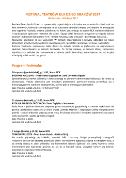 Festiwal Teatr&oacute;w dla Dzieci w NCK