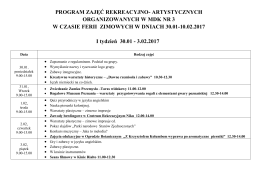 PROGRAM ZAJĘĆ REKREACYJNO
