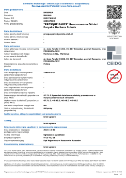 wyciąg z CEIDG