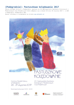 [Podegrodzie]: Pastuszkowe kolędowanie 2017
