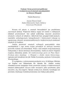 Funkcja i forma przestrzeni publicznej w średniowiecznych miastach