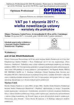 VAT po 1 stycznia 2017 r. wielka nowelizacja ustawy