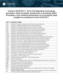 Z dniem 28.02.2017 r. firma Cell Signaling Technology - Lab-JOT