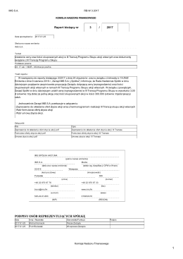 ESPI 3/2017 Ustalenie ceny oraz ilości skupowanych akcji w III