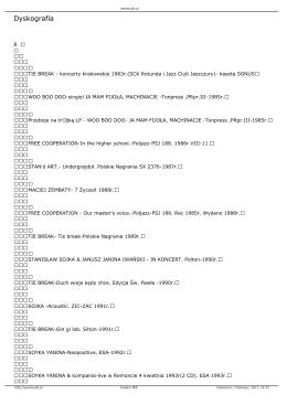 Dyskografia - yanina.art.pl