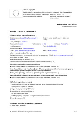 Ogłoszenie o zamówieniu - Zarząd Dróg Powiatowych w Poznaniu