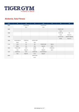 Alchemia, Sala Fitness