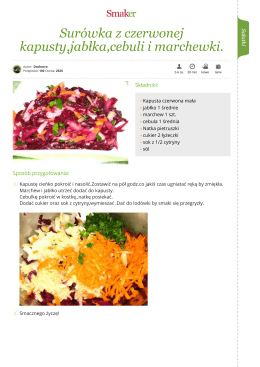 Sur&oacute;wka z czerwonej kapusty,jabłka,cebuli i marchewki.