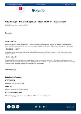 801 011 864 CHORWACJA - ŚW. FILIP i JAKOV - Hotel
