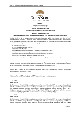 1 Aneks nr 1 do prospektu emisyjnego obligacji Getin Noble Bank