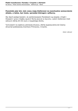 Wersja PDF - AS Roma.pl