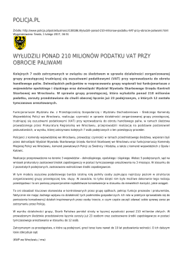 policja.pl wyłudzili ponad 210 milionów podatku vat przy obrocie
