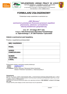 Formularz zgłoszeniowy