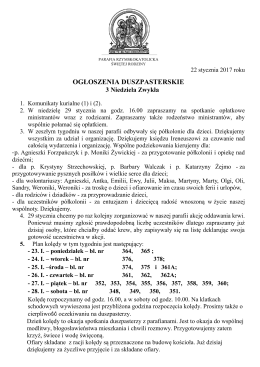 ogłoszenia duszpasterskie