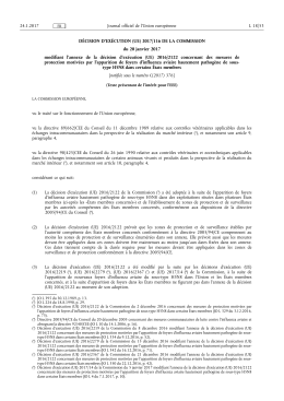 D&Eacute;CISION D`EX&Eacute;CUTION (UE) 2017