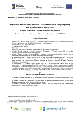 Załącznik Nr 11 - Regulamin Komisji Oceny Wniosków