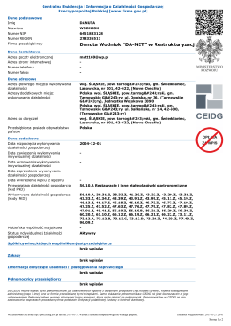 Danuta Wodniok "DANET" w Restrukturyzacji