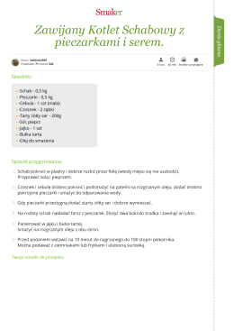 Zawijany Kotlet Schabowy z pieczarkami i serem.