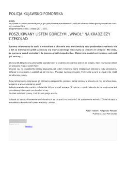 „wpadł” na kradzieży czekolad - Policja Kujawsko