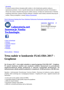 Trwa nabór w konkursie FLAG-ERA 2017 - Graphene