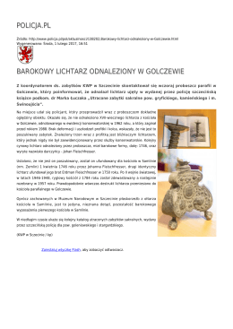 POLICJA.PL BAROKOWY LICHTARZ ODNALEZIONY W GOLCZEWIE