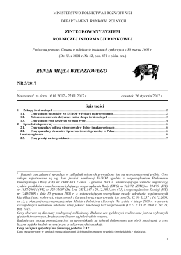 Ceny wieprzowiny w okresie 16.01.2017 - 22.01.2017 r.