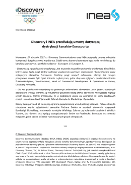 Sieć kablowa Inea przedłużyła z Discovery