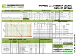 BADANIE UZIARNIENIA GRUNTU ANALIZA SITOWA