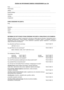 FORMULARZ ZGODY PACJENTA
