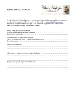 Formularz reklamacyjny